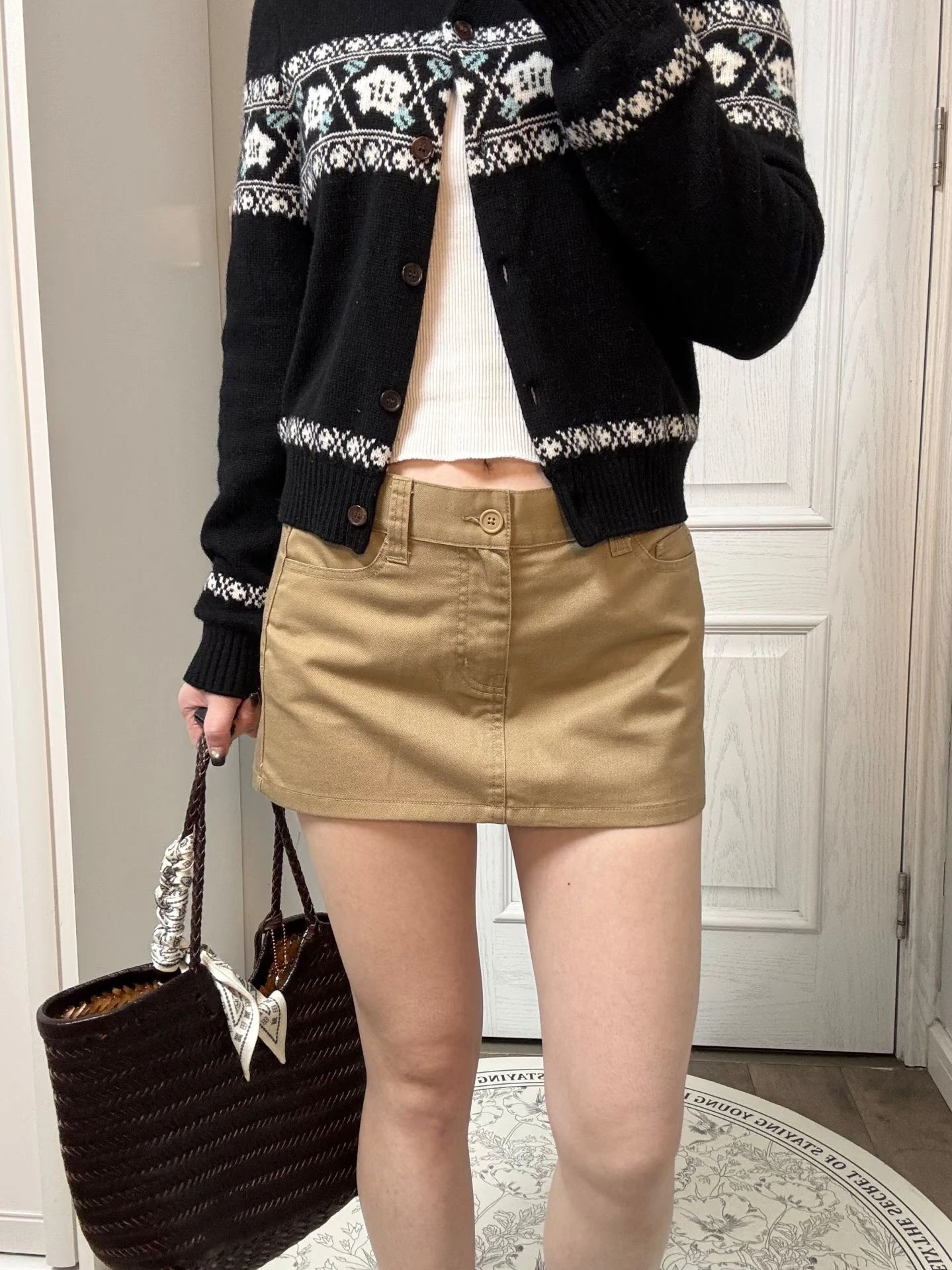 khaki New Mini Skirts Women Summer Low Waist A-line Back Pockets Short Faldas American Vintage Streetwear Cotton Skirt Y2k