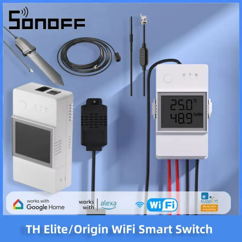 SONOFF TH Elite/original WiFi Smart Switch rumah suhu pemantauan Sensor saklar bekerja dengan Alexa Google Home EWeLink