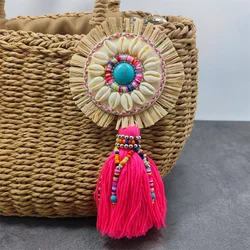 Bohemia Stone Tassel Keychain Bag Charm Women's Boho Handmade Jewelry Keyring For Party