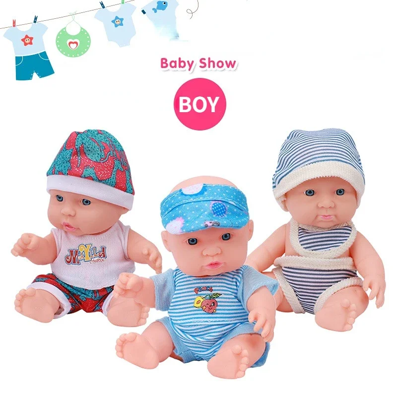 18cm Baby Silicone Reborn Dolls  New Year Gift  Chrismas Gift Toys Cute Expression Lifelike Reborn Toy