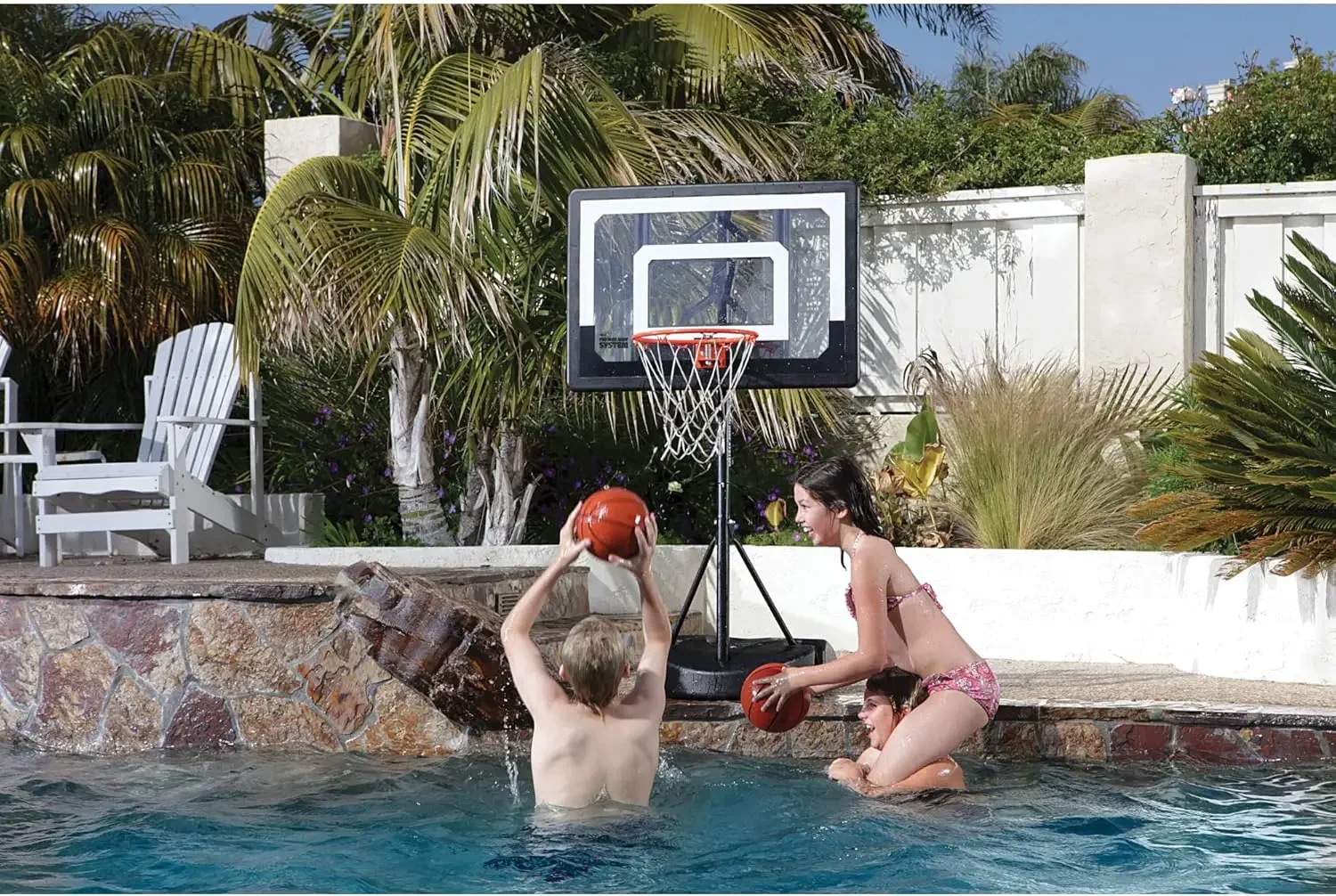 Mini Hoop Outdoor Basketball System with Adjustable-Height Pole and 7-Inch Ball, HP08-000