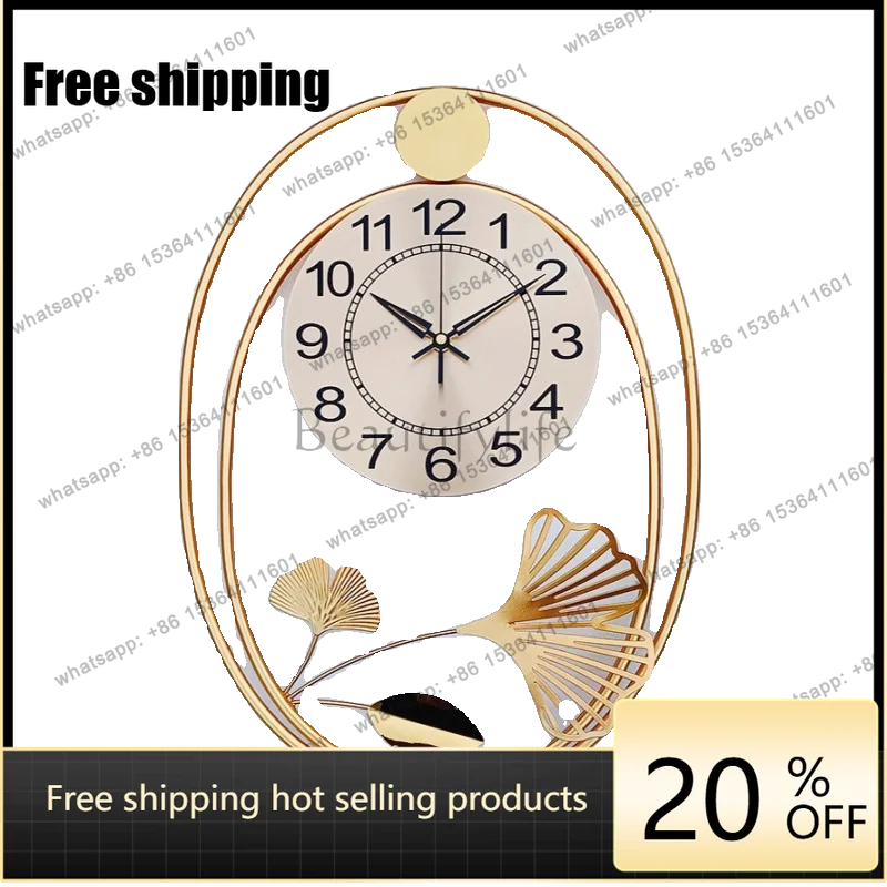 Modern Light Luxury Wall Clock Flowers Designer Nordic Vintage Unusual Wall Clock Fashion Silent European Metal Horloge Decor