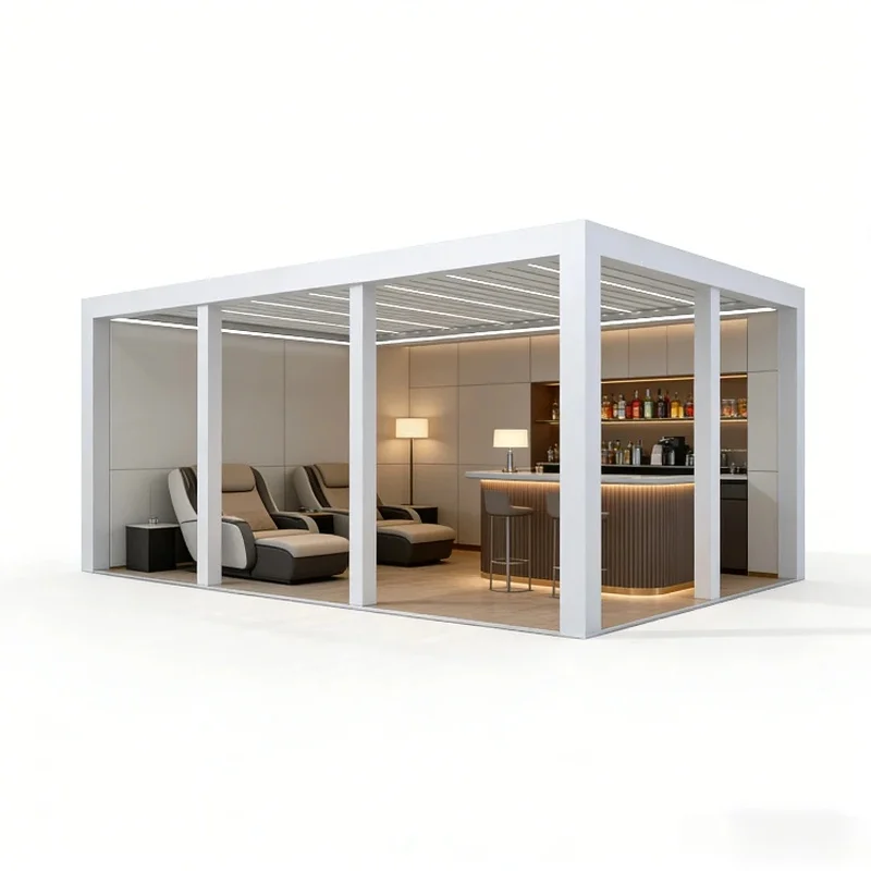 Luxury Design Louvered 6063-T5 Aviation-Grade Aluminum Powder Coated 6x4m Gazebo
