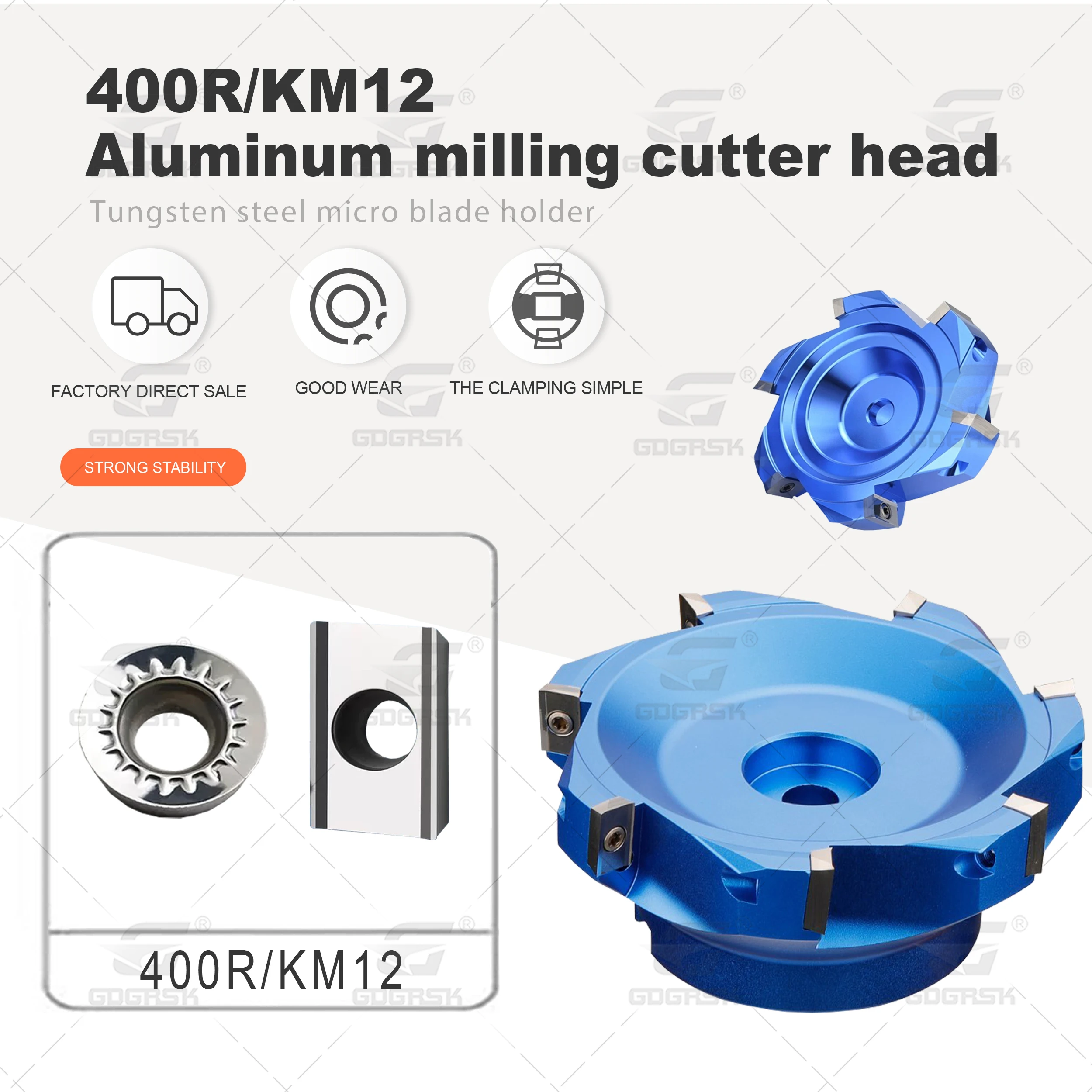 400R/KM12 Series Aluminum Cutting Disc KM12-50-22-4T 400R-40-22-4T CNC Lathe Tool Face Milling Cutter Disc Use For AP/SE Inserts