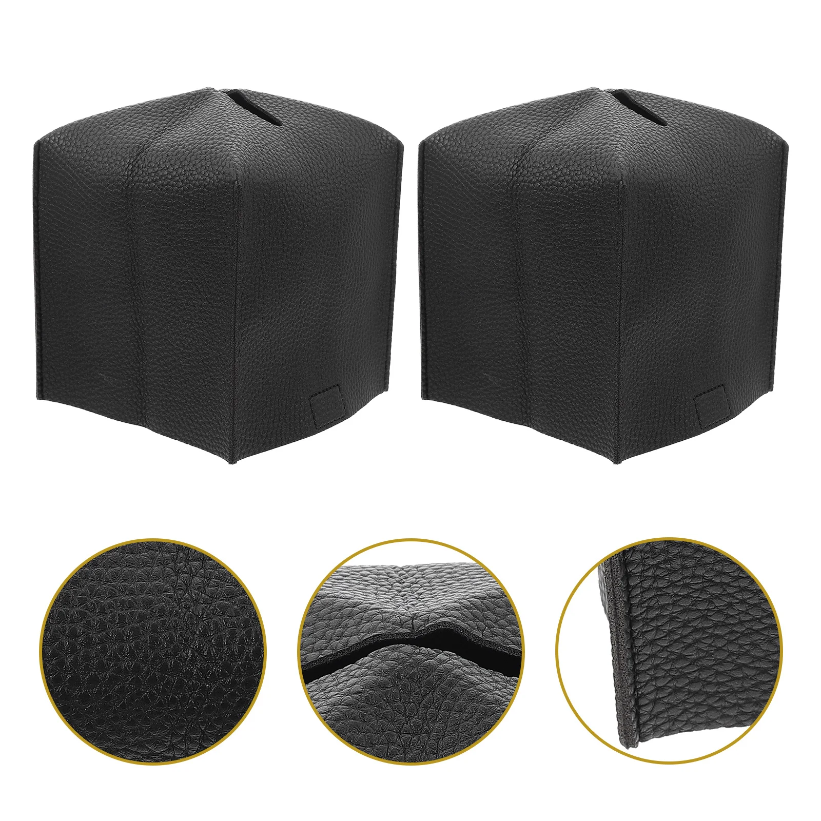 

2Pcs Tissue Box Covers PU Tissue Holders for Office Living Room Bedroom Napkin Storage Cases Paper Towel Dispensers