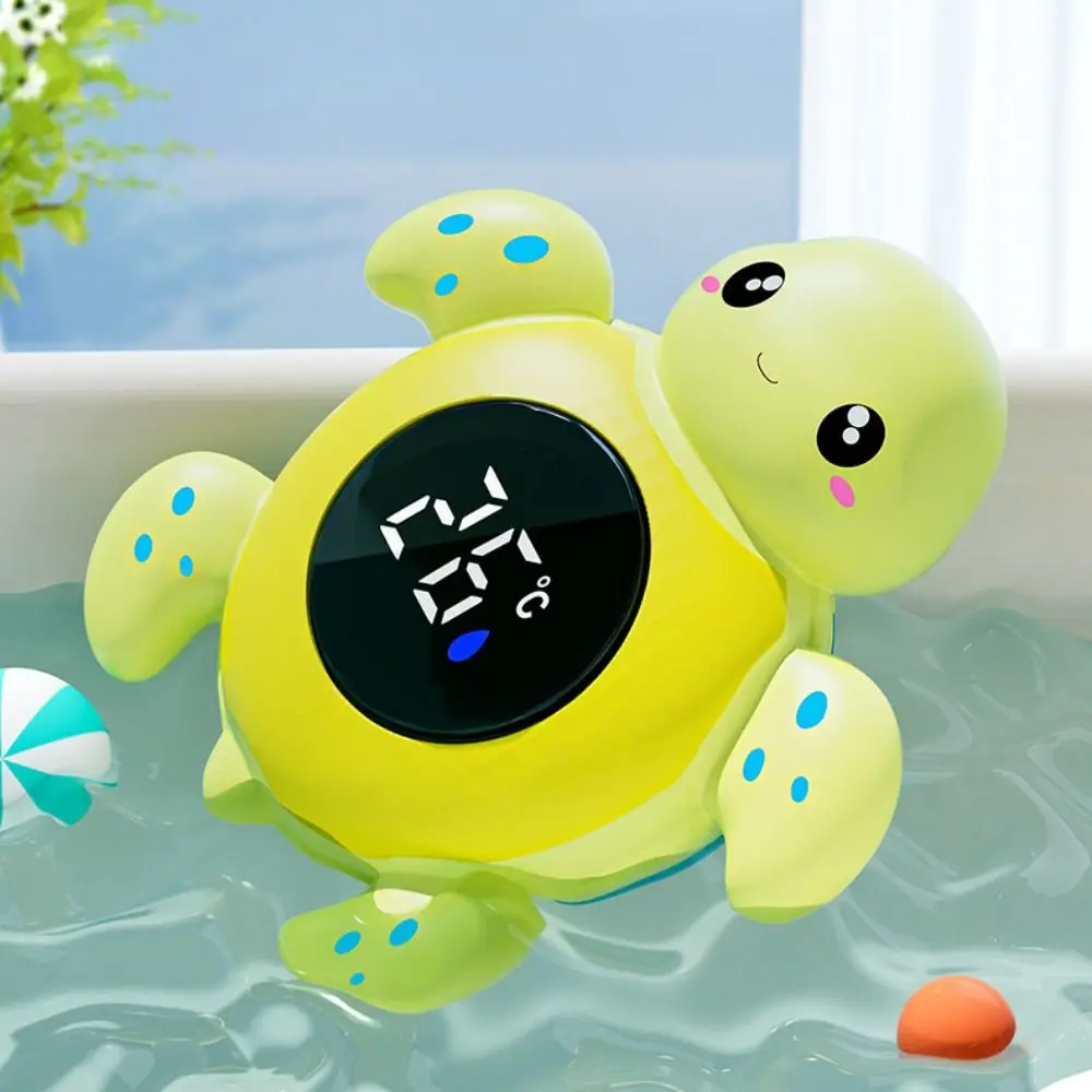 Turtle Shape Bath Thermometer 3-Color Backlight Floating Design Water Temperature Meter Temperature Warning Waterproof