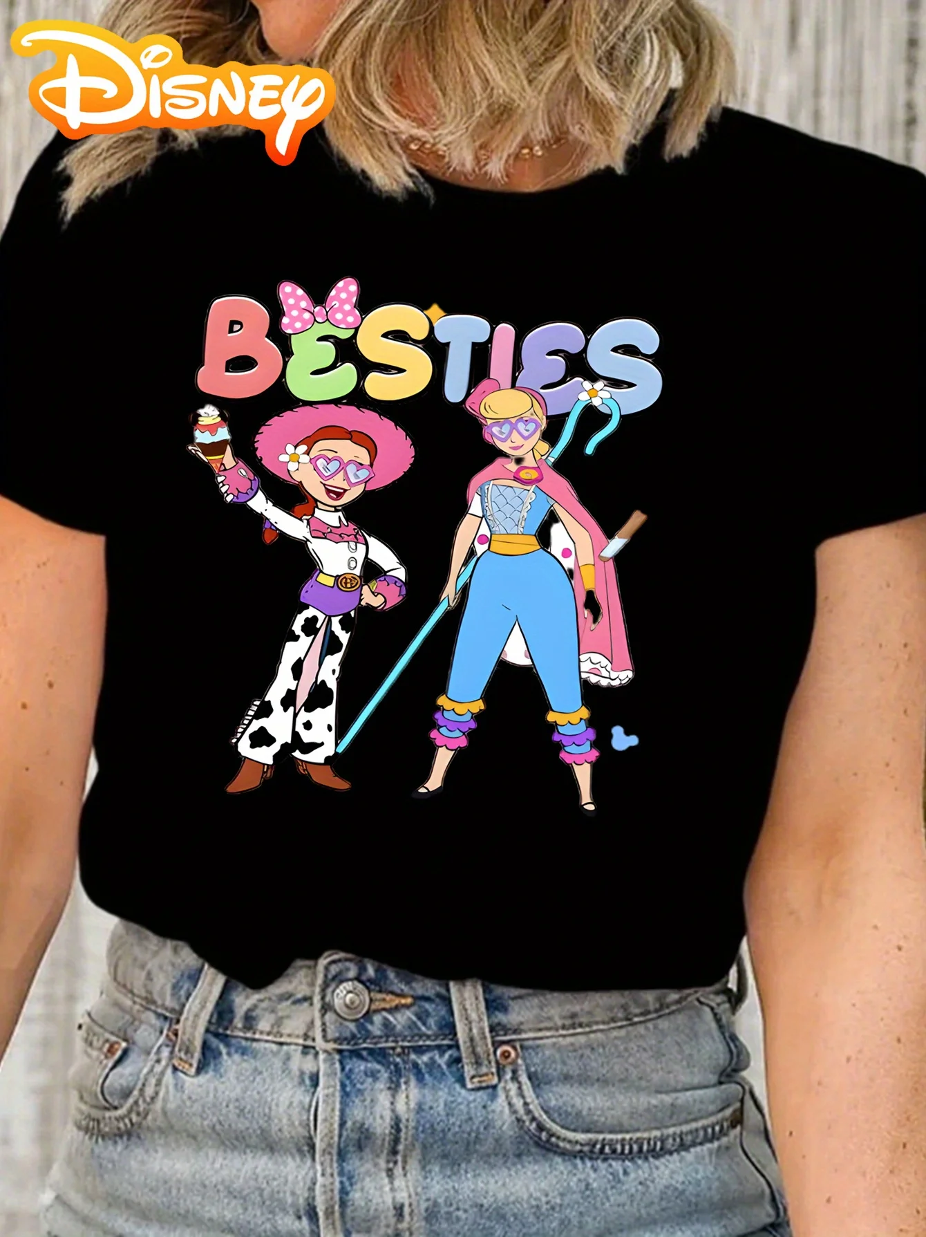 

Футболка с принтом ковбойской принцессы лучшего друга Диснея, незаменимая лето, с милыми, модными, крутыми и забавными узорами