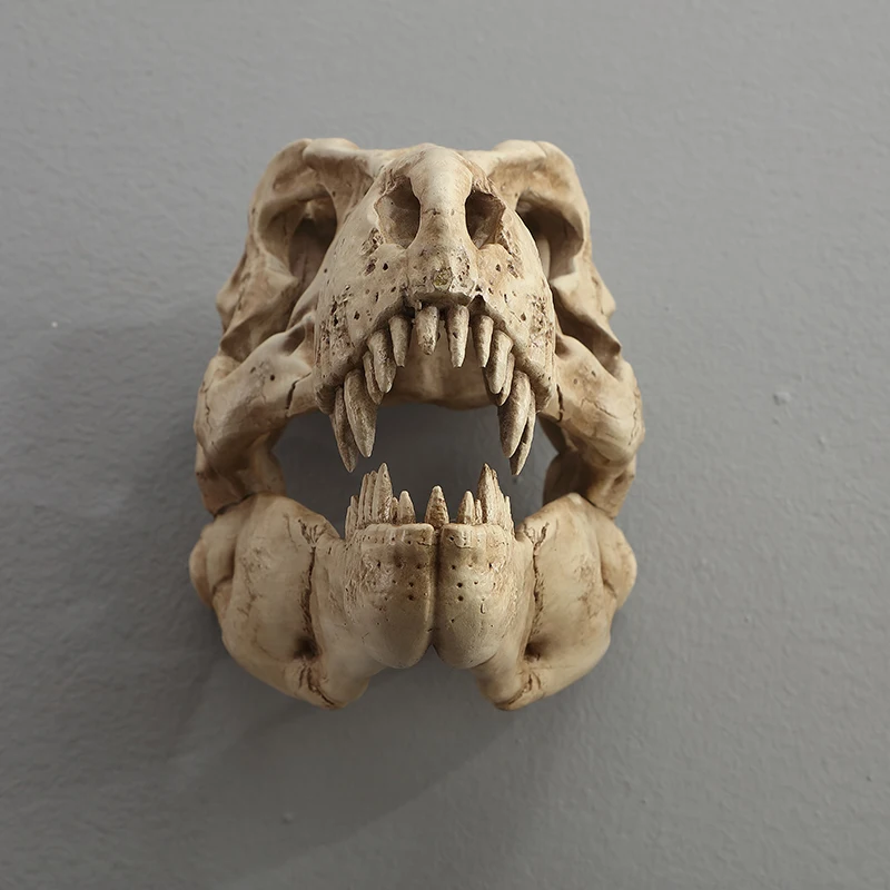 جمجمة ديناصور رئيس الجدار الشنق ، شخصية غرفة المعيشة بار الرجعية ديكور الجدار الديكور ، الظلام نمط ديناصور الأحفوري قلادة المنزل الإبداعية ، لمسة نهائية الفضاء العصرية #1