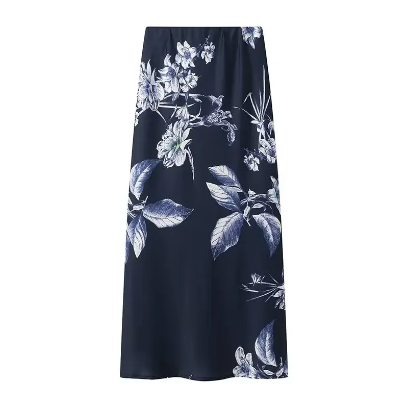 SLTNX 2024 Fashion Print Long Skirts for Women Summer A-Line Casual Loose Skirt Ladies Chic and Elegant High Waist New Skirt