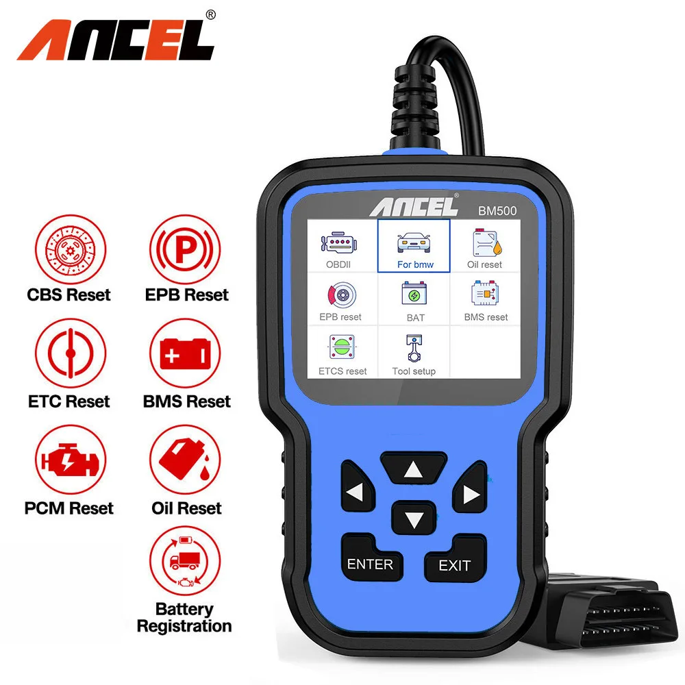 ANCEL BM500 OBD2 Scanner For BMW Mini Battery Code Reader EPB SAS SRS ETC TPMS Oil Reset OBD2 Automotive Diagnostic Tool