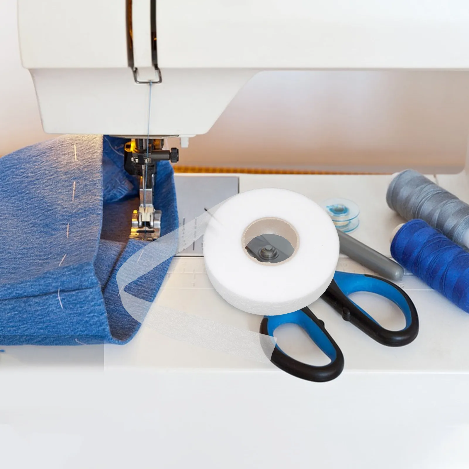 1 Roll Double-Sided Iron on Fusing Tape for Trouser Hem Jeans Curtain Clothes Sewing-Free Fabric Craft Repair Tape
