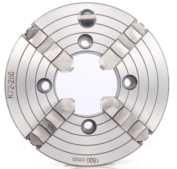 

K72-250 Sanou Brand 250mm 10inch 4 Jaw Independent Chuck for Bench Lathe at Big Discount K72 250 Lathe Chuck