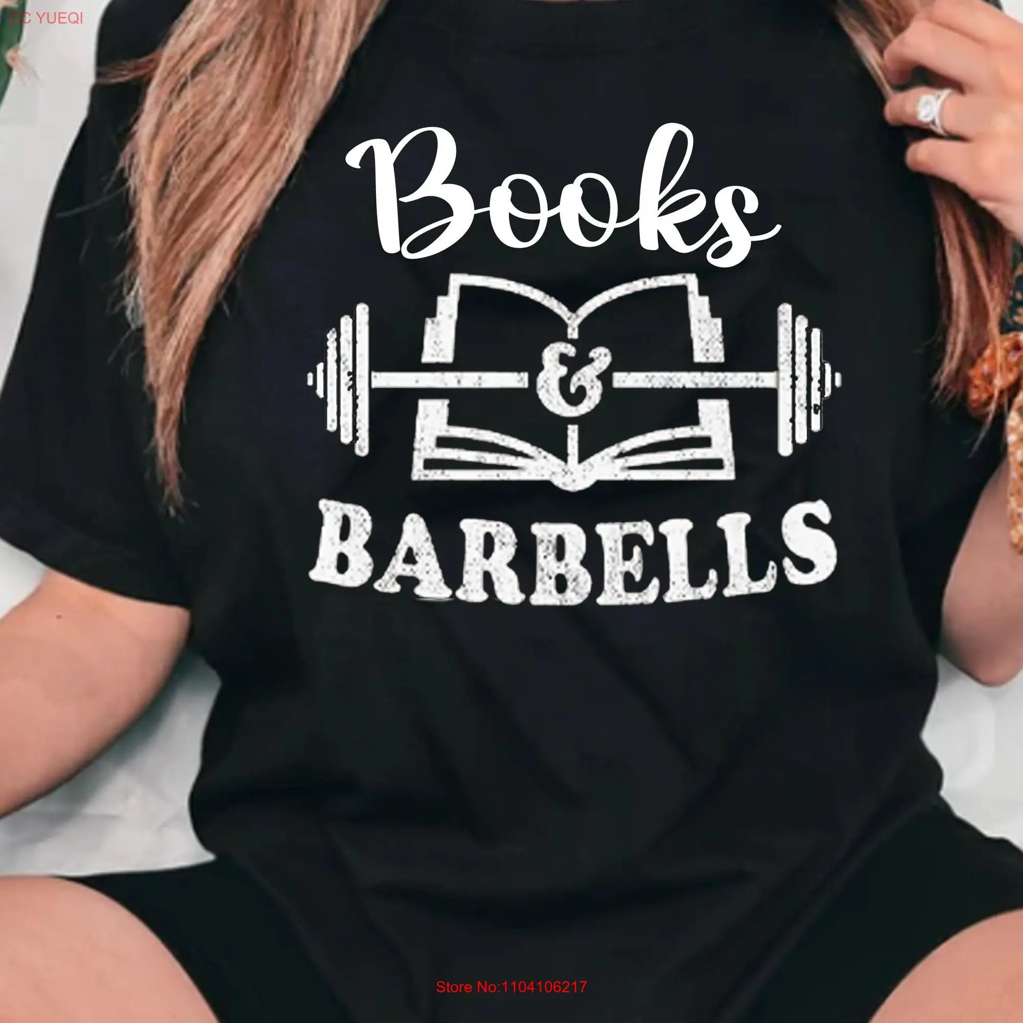 Books and Barbells T shirt long or short sleeves