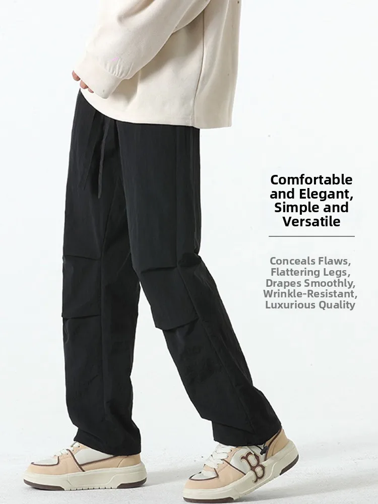 

Men's Casual Workwear Pants Summer 2025 Trendy Loose Straight Leg High Street Long Trousers Faionable Youth Active Sle