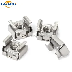 1/2/5/10pcs M4 M5 M6 M8 M10 M12 A2-70 304 Stainless Steel Square Clip Floating Cage Nut for Server Cabinet Shelf Rack Mount