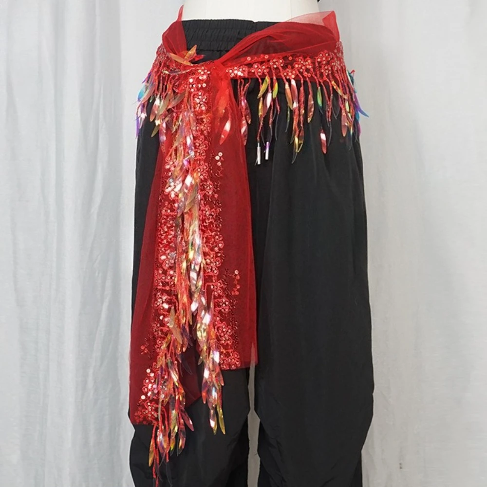 إمرأة ملابس رقص الجاز وشاح الورك الترتر شرابة الدانتيل متابعة الرقص الشرقي اكسسوارات ارتداء حزام أحزمة وسط شرقية الأوشحة الورك