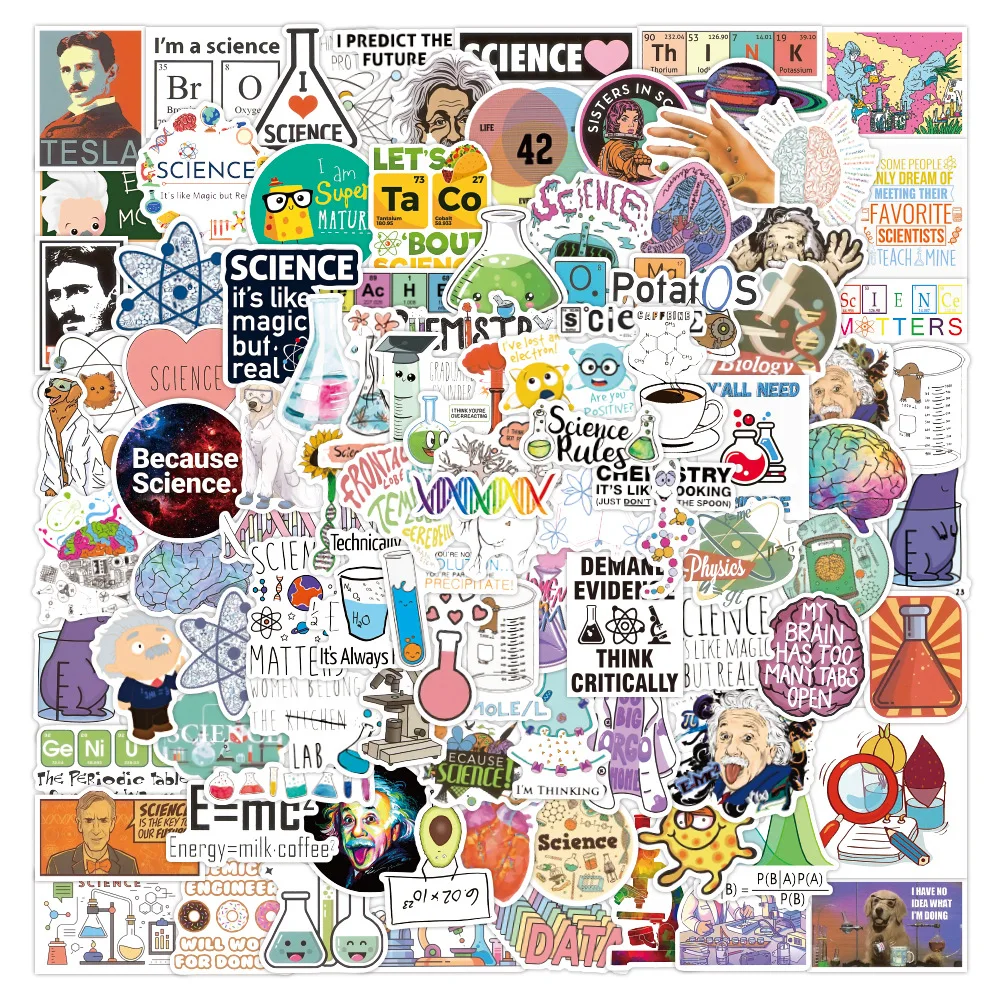 

10/30/50/100pcs Science Laboratory Cartoon Graffiti Sticker Water Cup Diy Phone Laptop Car Waterproof Decal Decor Sticker