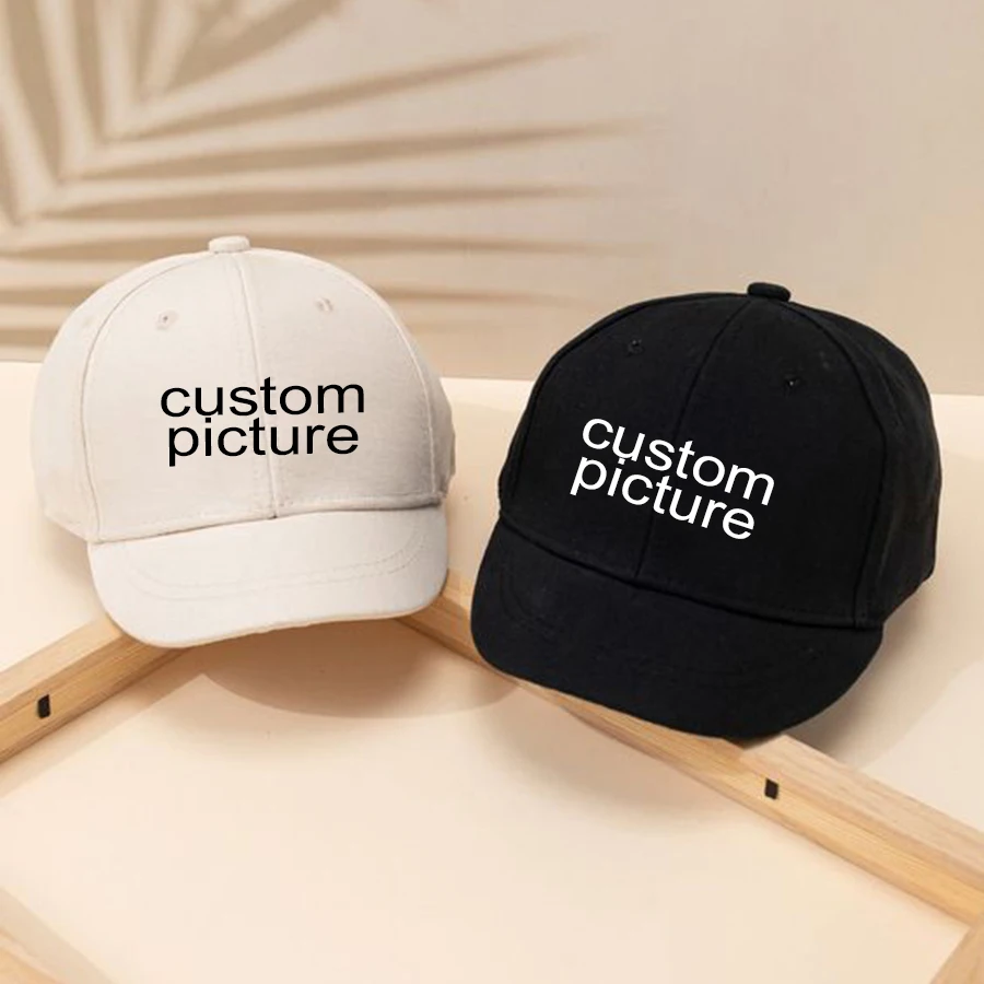 Customization Logo Text Pattern Printed Baseball Caps for Women Man Personalized Hats Casual Hip Hop Cap Black/White/Beige