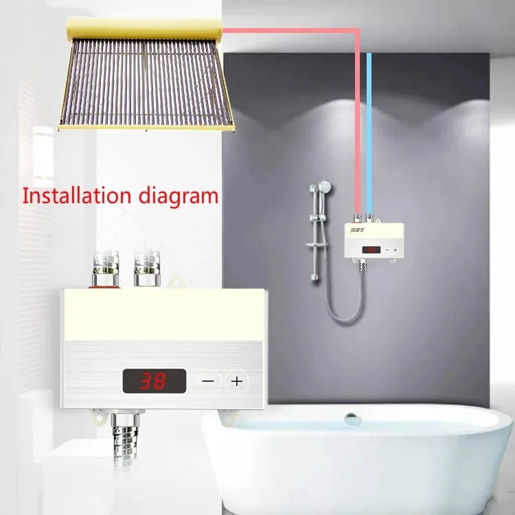 Constant temperature faucet Temperature Mixing Valve for Solar water heater Electronic smart mixing valve
