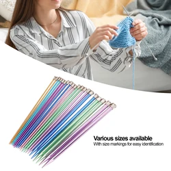 10in Knitting Needles Set Single Pointed 25cm Colored Ultra Light Various Sizes Available Aluminum Knitting Supplies