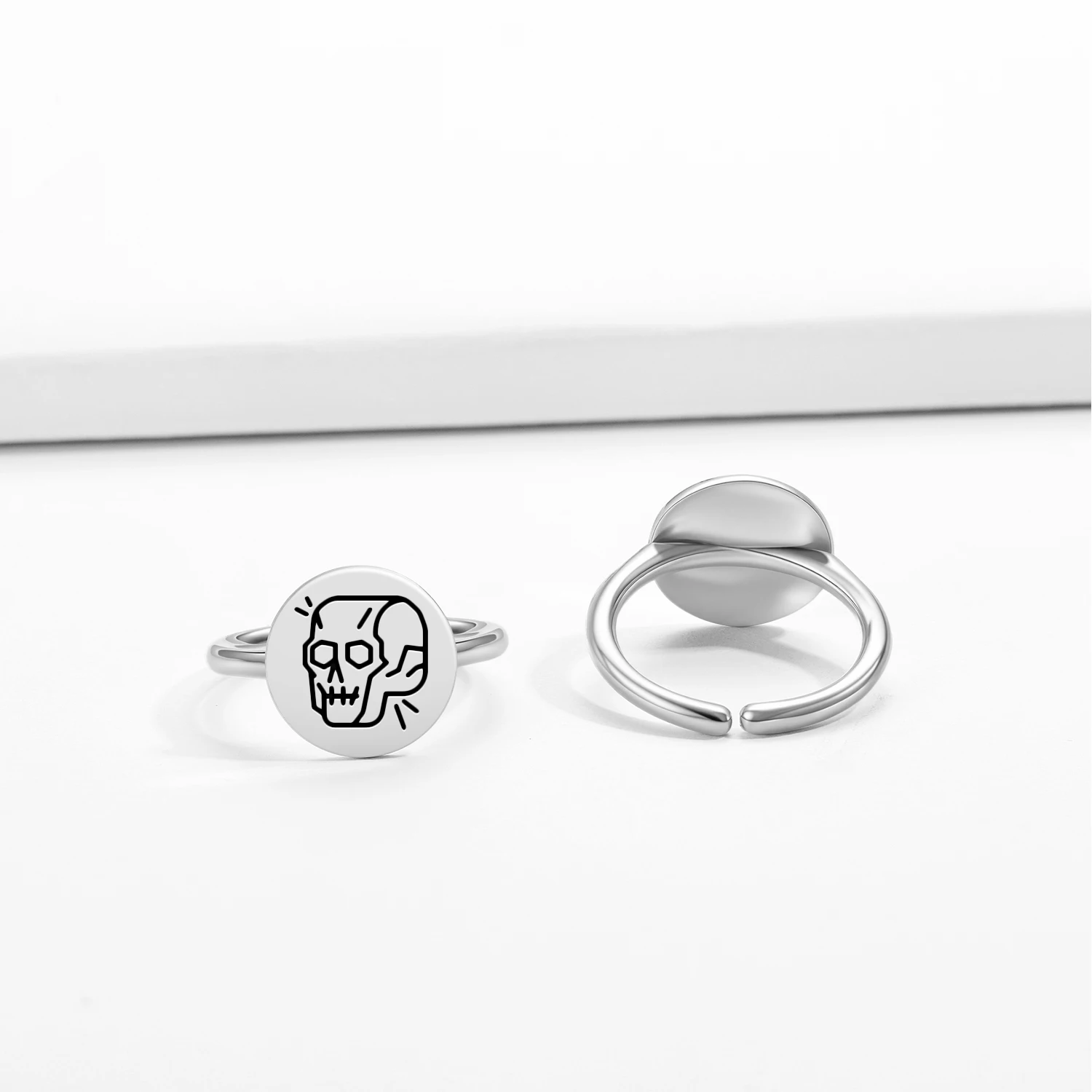 

Mayan Crystal skull Ring 925 Sterling Silver Resizable Ring Birthday Gift for Women Fine Jewelry