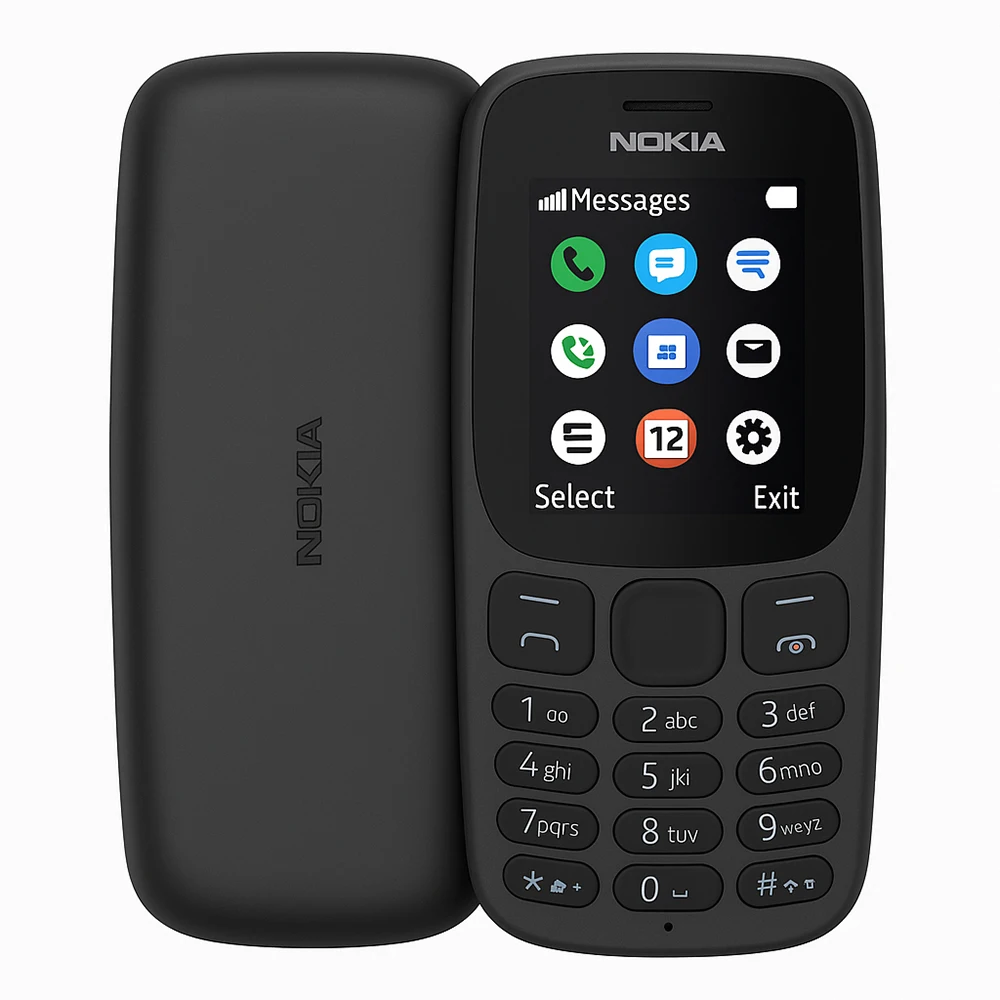 Nokia 105 2019 Backup Phone 2SIM MicroUSB 3.5mm FM Radio LED Flashlight 800mAh Nokia 105 Elderly Phone Unlocked Edition  Used