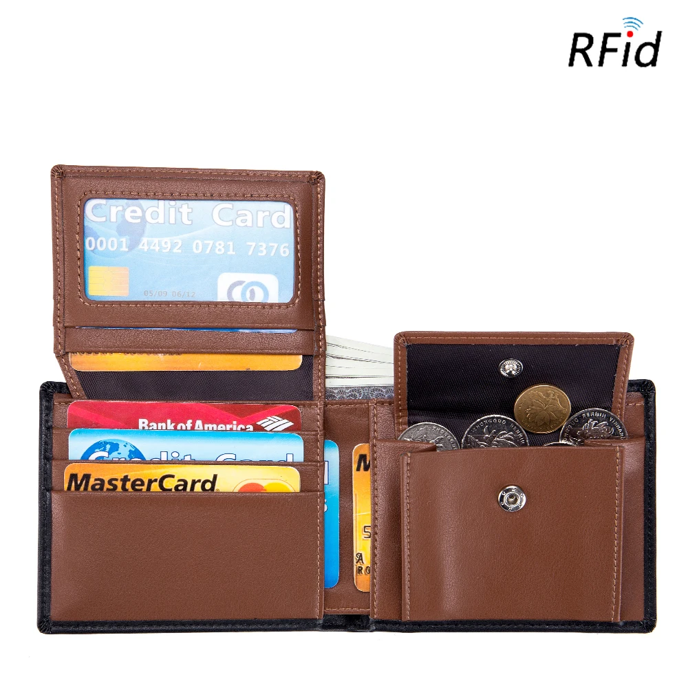 

Leather men's brief paragraph purse new soft leather wallet thirty percent male rfid multi-functional wallet restoring ancient w