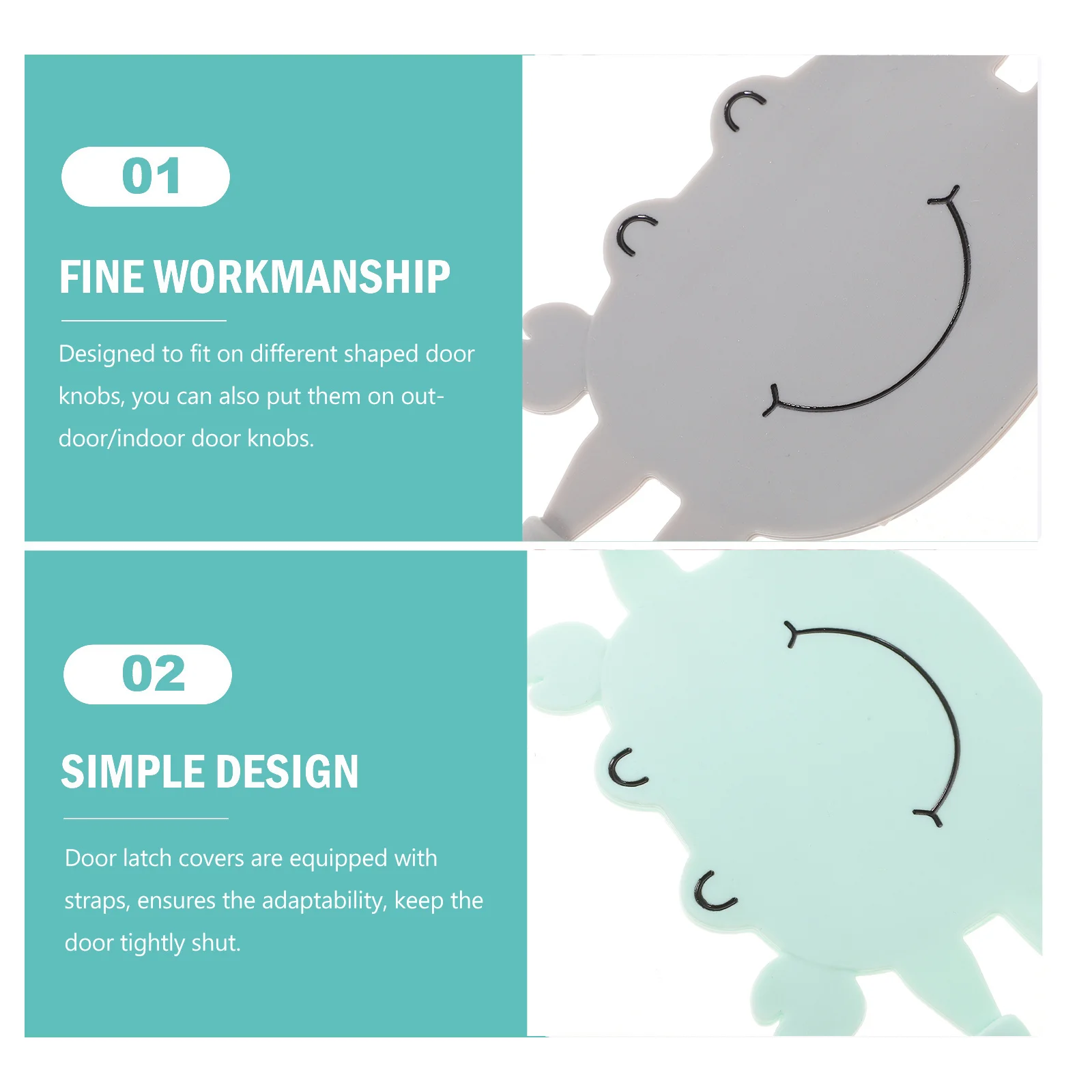 2 szt. Ciche nakładki na zatrzaski drzwi dla dzieci, ogranicznik otwarcia drzwi, zapobiegający stukaniu, blokujący hałas, ochrona, do domu, biura, szkoły