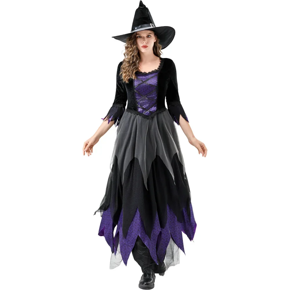 

Halloween Carnival Party Terror Evil Demon Vampire Dress Medieval Retro Court Elphaba Witch Disguise Cosplay Dress