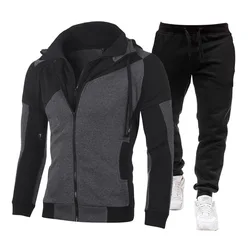 Men Pullover Hoodies + Pants 2 Pieces Sets Fashion Sweatshirts Women Casual Hooded Sweatshirt Pullovers Sportwear Suit