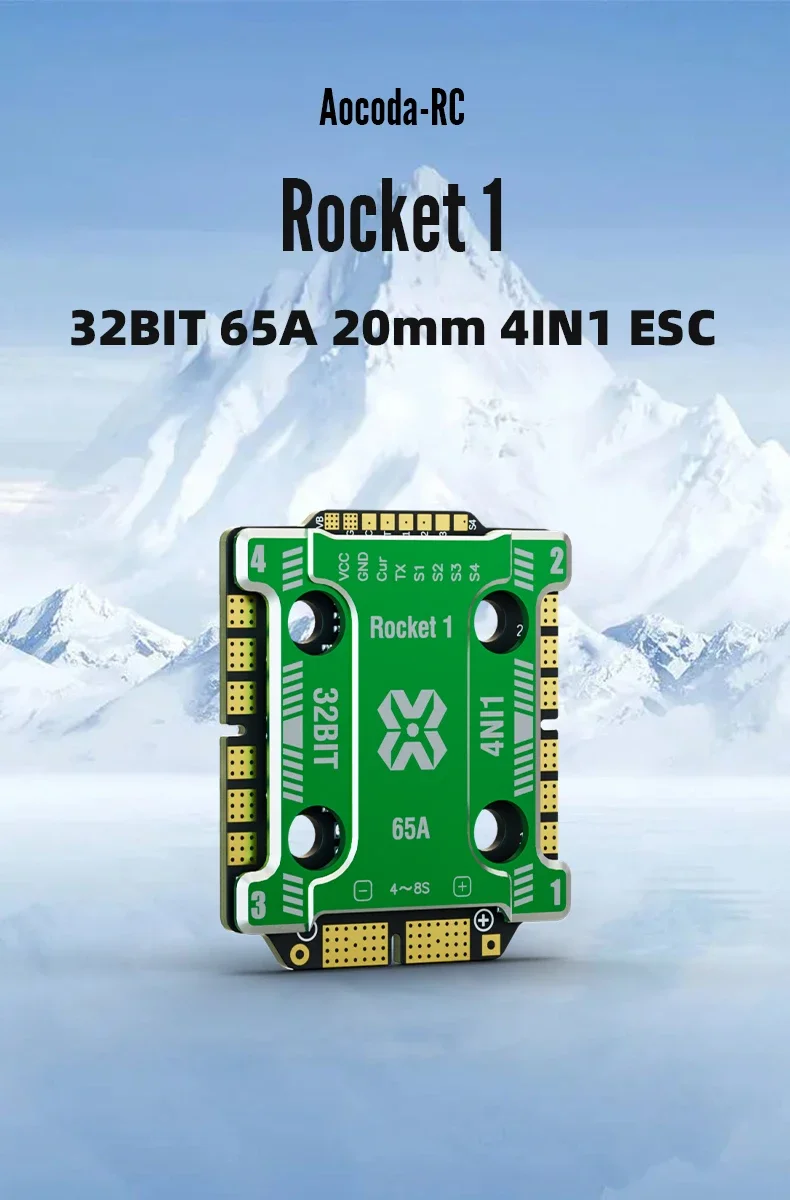 RoRusAocoda-RC 2065 AM32 32Bit 65A 4-IN-1 ESC 20X20mm For Racing Drone