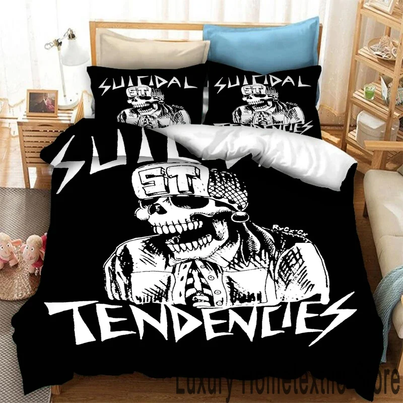 3D Print Suicidal Band Tendencies Bedding Set Double Twin King Duvet Cover Comforter Pillowcase Boys Girls Adults Bedroom