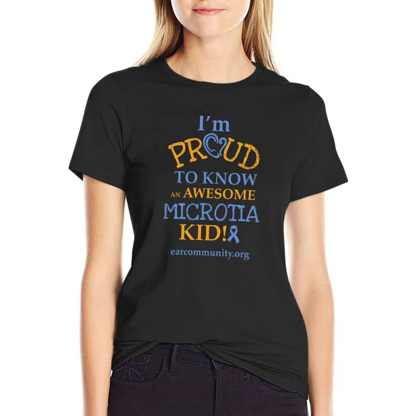 Proud to Know a Microtia Kid camiseta para mujer, ropa estética, top de verano, camisetas blancas