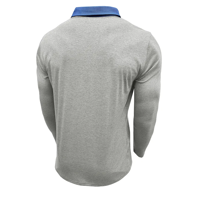 Langarm-Poloshirt für Herren, lässig, schmale Passform, Henley-Kragen, T-Shirt mit Tasche, Smart Blend Tops – Detail 29