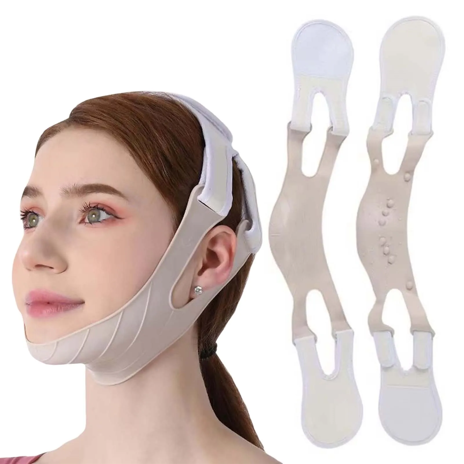 V Shaped Face Up Lift Belt Facial Slimming Chin Strap Soft Silicone bondage Belts For Tightening Contouring Firming