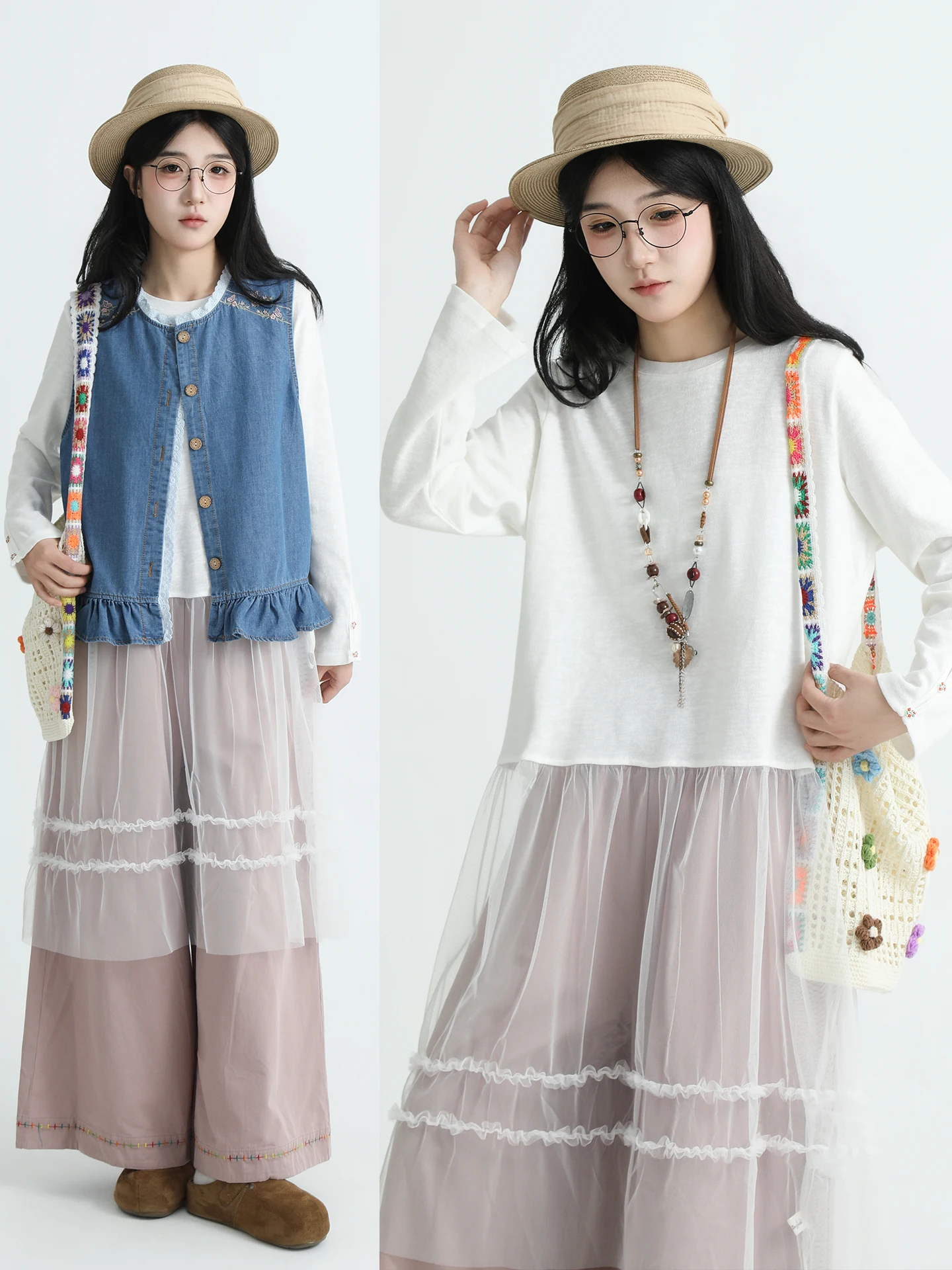 

Boeren Lace Splicing Long Sve Base irt Women's Artistic Versatile Slimming Design Spring Top Cotton Comfortable Fit