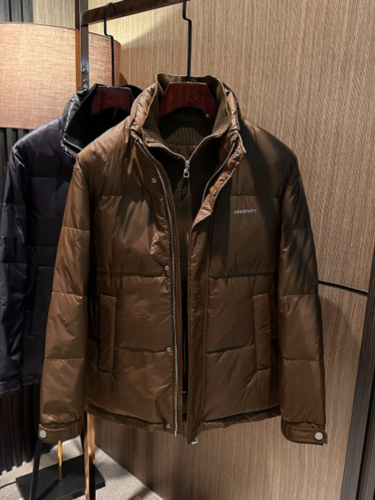 

Мужской повседневный вязаный воротник вниз Jaet, легкий Busin, однотонный, зимний, модный, городской, нейлон, прочный, теплый, ветрозащитный