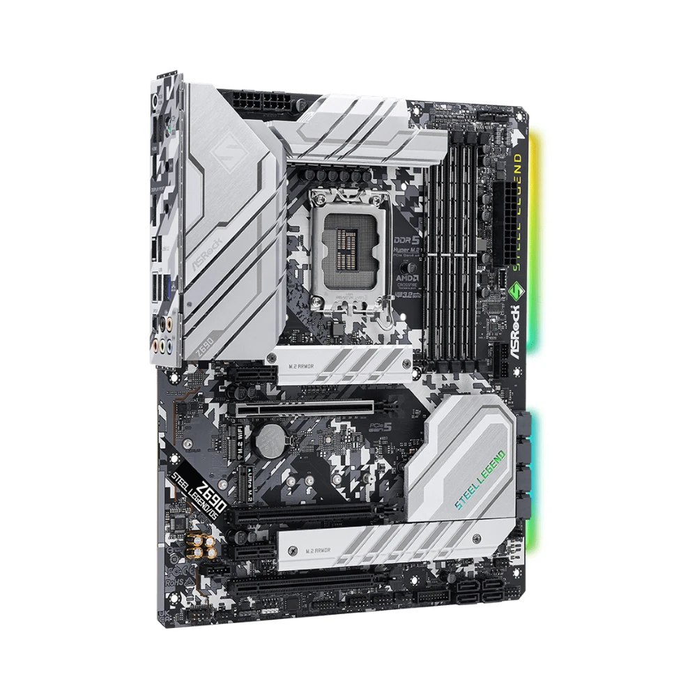 ASRock Z690 STEEL LEGEND/D5 Motherboard LGA 1700 Support i9-14900KF i7-12700K i5-12400F CPU 4xDDR5 M.2 PCIe 5.0 ATX INTEL Z690
