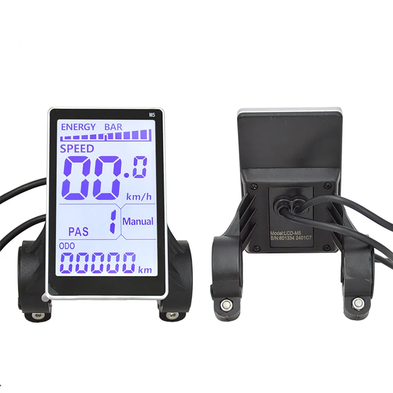 M5 Electric Bike LCD Display Meter 24V 36V 48V E Scooter LCD Panel Screen Waterproof Head for Mountain Electric Bike