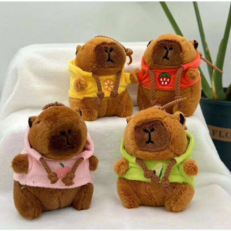 Capybara Plush Toy Keychain Creative Hoodie Kapila Doll Pendant Cute And Cartoon Bag Hanging Ornament Car Pendant Ornament Gift