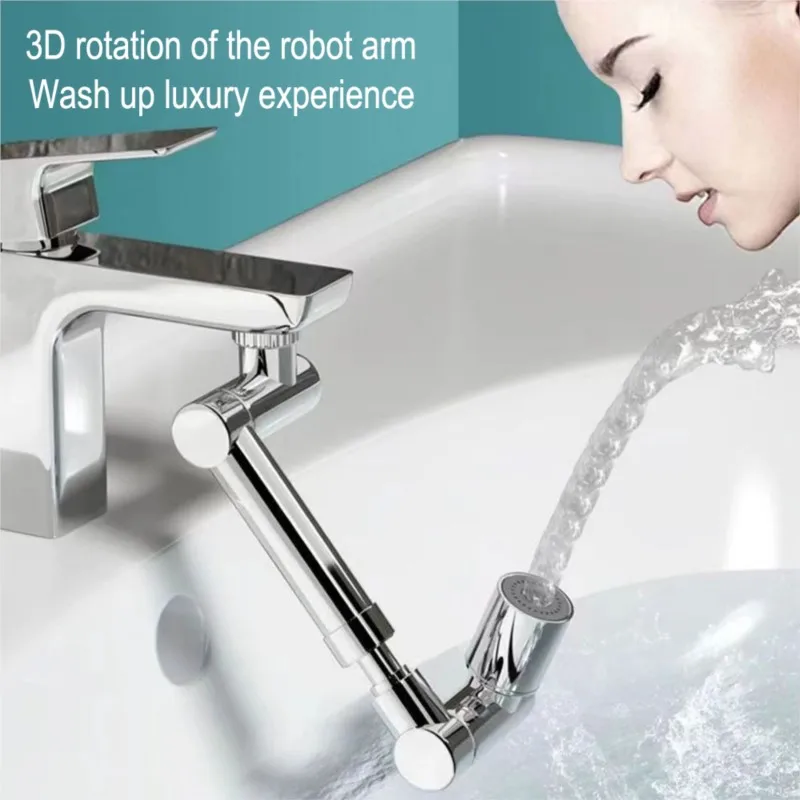 2023 New Universal 1440° Rotating Retractable Faucet Splash Filter Kitchen Washbasin Extender Faucets Bubbler Nozzle Robotic Arm