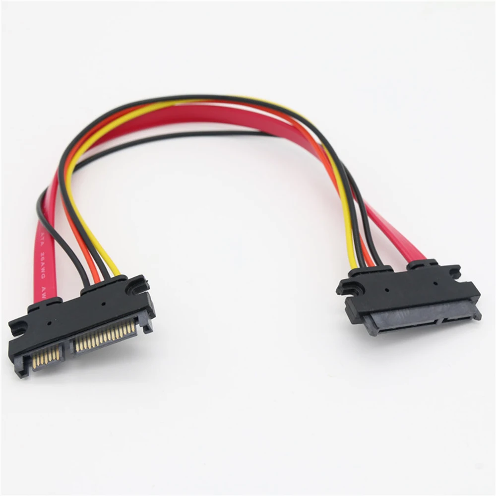 1PCS 22Pin SATA 7+15 Pins Male to Female Serial SATA Extension Cable Data Power Combo Extension Cable 30CM 50CM