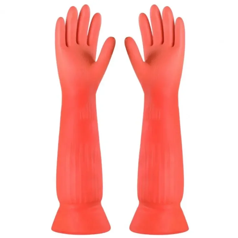 Latex bathroom gloves, extra long, thick, anti slip, wear-resistant, and household cleaning rubber gloves  Latex bathroom gloves