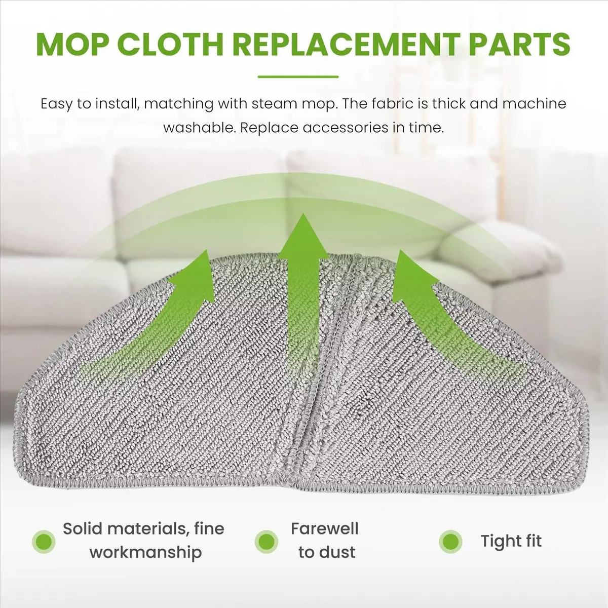 【A02R~】 Cleanable Microfiber Mop Cloths Parts for S8+ M7 Pro