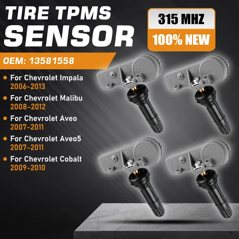 

Tire Pressure Sensor For Chevrolet Impala 2006-2013 Chevy Malibu Chevy Aveo Aveo5 2007-2012 Chevy Cobalt 2009-2010 TPMS 315 MHZ