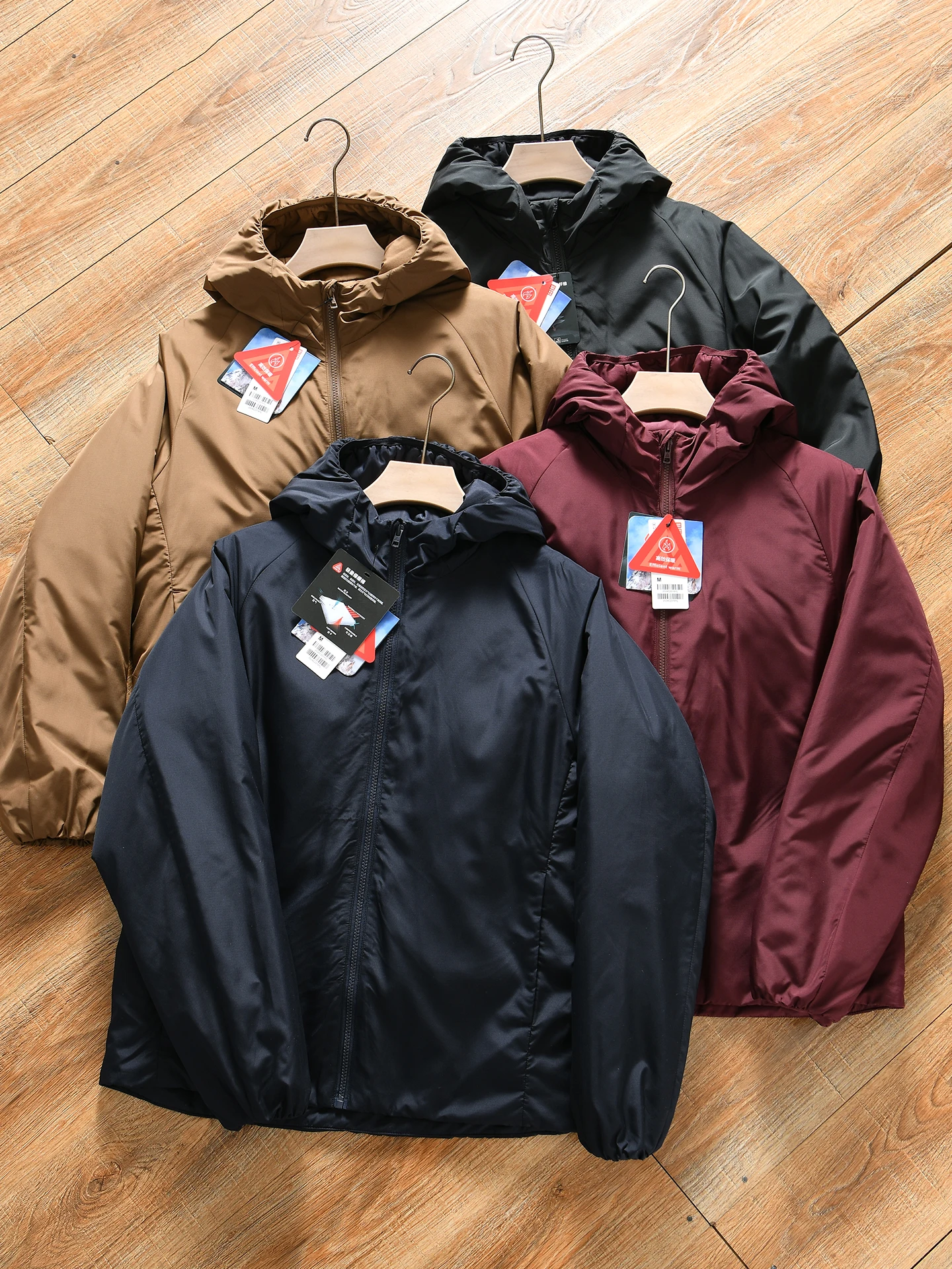 Lightweight Warm Hollow Technology Cotton Windproof Waterproof Men's Outdoor Casual Sports Jacket Polyester Filling Long Slee...