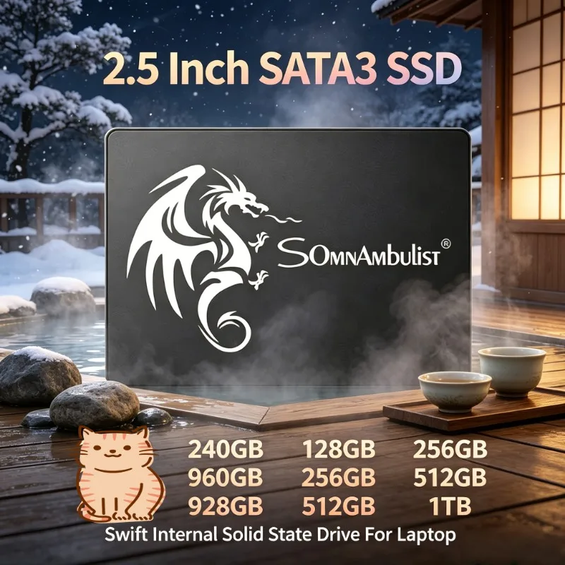 Elegant Styling & Durable Body 2.5" SATA3 SSD SomnAmbulist Brand High Speed Drive For All Desktop Storage Solutions