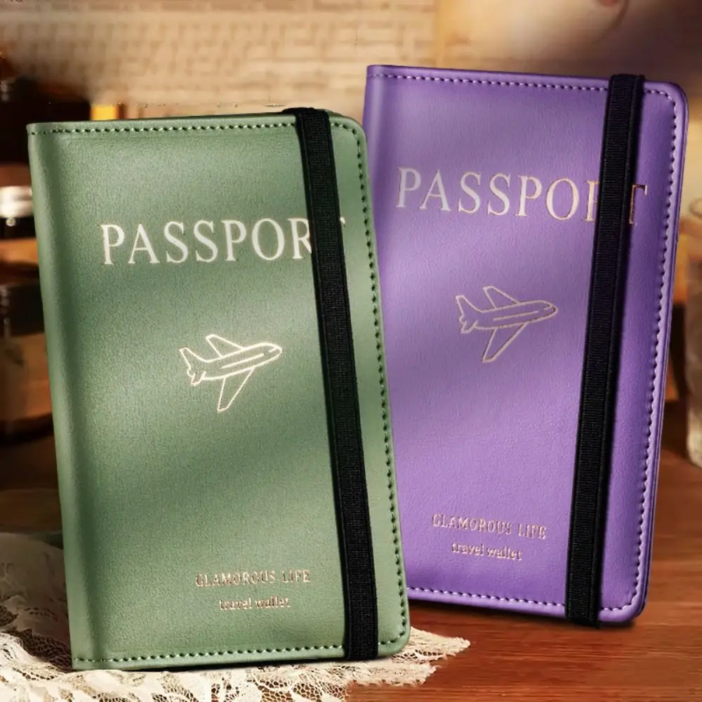 Porta passaporto portatile RFID Borsa per passaporto in pelle ultrasottile Custodia per documenti Custodia per passaporto da viaggio