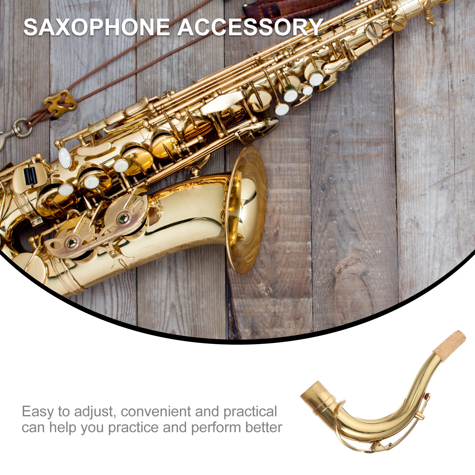 

Brass Small Elbow Saxophone Replacement Accessory Bending Golden Durable Practical Easy Adjust Suitable Pros Amateurs Musical