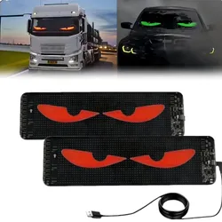 2PCS Dynamic Devil's Eye Light Windshield LED Glowing Decoration Sticker LED Panel Screen Eye Light for Car Window Windshield